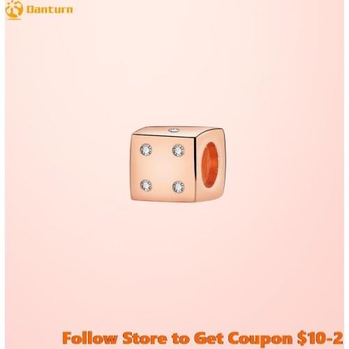 2020 Valentines Day 925 Sterling Silver Beads Dazzling Dice Charm fit Original Pandora Bracelets Women DIY Jewelry