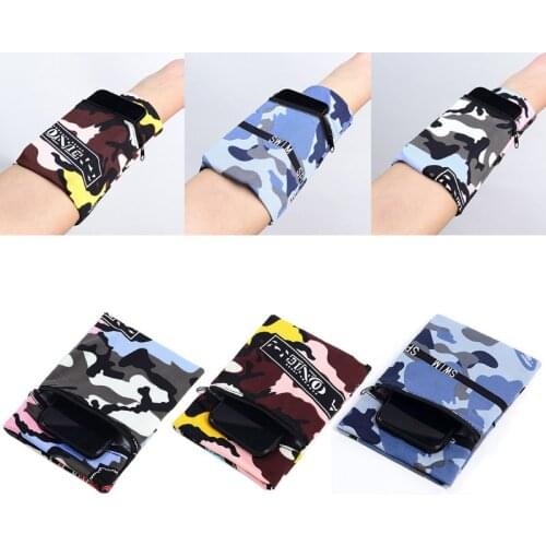 Outdoor Sports 2 Pocket Wrist Wallet Cell Phone Holder Multifunction Travel Running Ankle Pouch Sweatband Armband Case