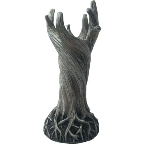 Tree Trunk Shape Statue Flower Planter Garden Plant Pot Art Flowerpot Decor