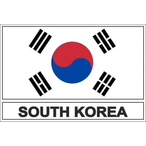 Funny Sticker Flag Kr Korea South Flag PVC Vinyl Waterproof Sticker Decal for Motos Car Laptop Luggage