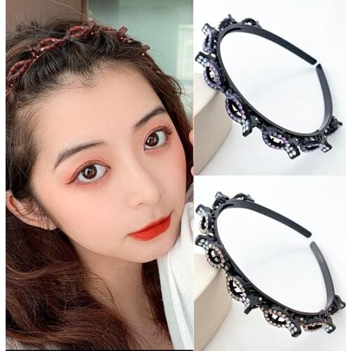 Bangs Hairpin Headband Multi-layer Hollow Braided Hair Head Hoop Korean Style Sweet Hairstyle Headwear Gifts for Girls SK88
