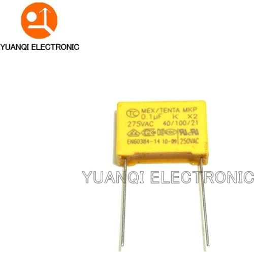 10pcs X2 Safety capacitor 15mm 275VAC 275V 0.022UF 0.047UF 0.1UF 0.15UF 0.22UF 0.33UF 0.47UF 0.68UF 1UF Polypropylene film