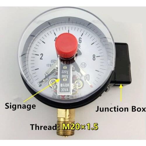 100mm Dia YXC-100 Electric Contact Pressure Gauge Meter Industrial Bottom Mounting Type Vacuum Gauge Control Pressure Meter