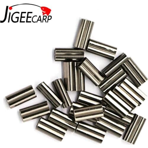 100pcs Double Barrel Copper Fishing Tube Carp Fishing Wire Pipe Crimp Sleeves Connector Saltwater Fishing Rig Accessories