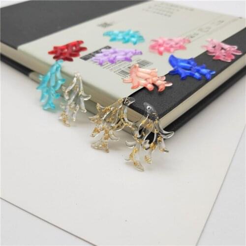 20pcs Resin Colorful Faux Deer Antlers Charm Pendant 22x30mm Hollow Out Plastic Necklace Pendant for DIY Jewelry Making Craft