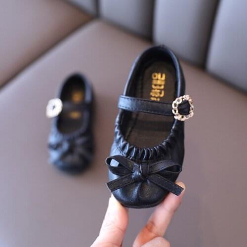 2021 New Spring Fashion Bow Baby Shoes Dress Girl Flat Leather Shoes Children Casual Shoes For Toddler Kids 1 2 3 4 5 6 Years