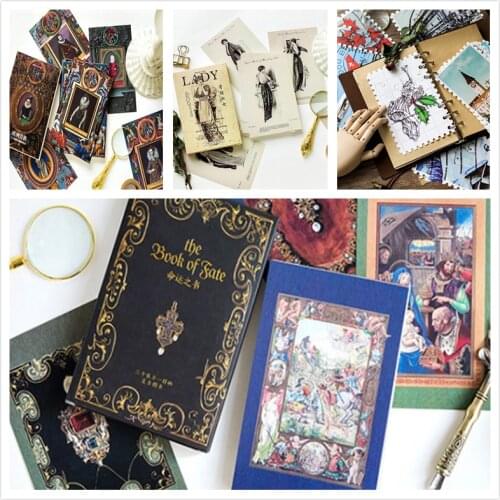 4packs/lot Vintage Book of destiny European nobility Aristocratic lady Card greeting Postcard Gift Card Set Message Card