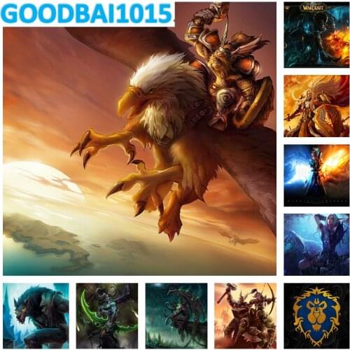 5D Diy Diamond Embroidery Full Diamond Painting Mosaic Art Cross Stitch Kits World of Warcraft Game Characters Home Decor