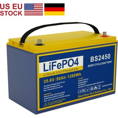LiFePO4 Deep Cycle Battery 24V 50Ah with BMS Perfect for Replace Most of Backup Power and EV RV BOAT US EU DHL UPS Fast Ship