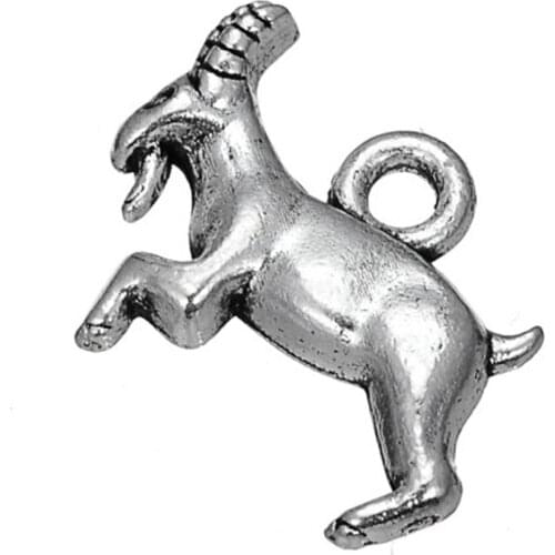 Antique Silver Plated Billy Goat Capricorn Charms DIY Nature Jewelry Making for Bracelet or Necklace Wholesale