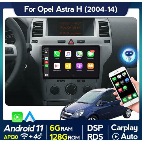 6G+128G Android 11 DSP RDS CarPlay Auto For Opel Zafira B Astra H 2004-2014 Car Radio Multimedia Player Stereo Audio FM Wifi BT