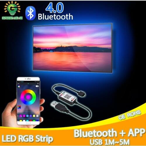 Bluetooth RGB LED Strip 5V USB TV LED Strip lights SMD5050 2835 5M 1M 2M 3M 4M Diode Tape Flexible Neon LED Strip TV Backlight
