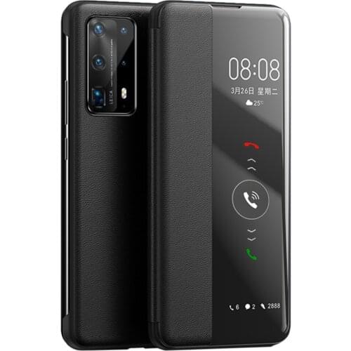 Smart View Auto Sleep Wake Flip PU Leather Case For Huawei P20 P30 P40 Pro Plus Mate 20 30 40 Pro Lite Shockproof Phone Cover