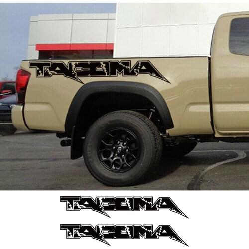 For Toyota Tacoma Pickup Trunk Bed Side Stickers Truck Vinyl Logo Rally Stripes Decor Decals Car Decals Auto Tuning Accessories