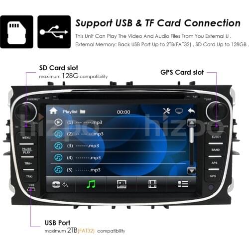 Double 2 Din Car DVD Player GPS Navi for Ford Focus Mondeo C-MAX S-MAX Galaxy Kuga with Audio Radio Stereo Head Unit
