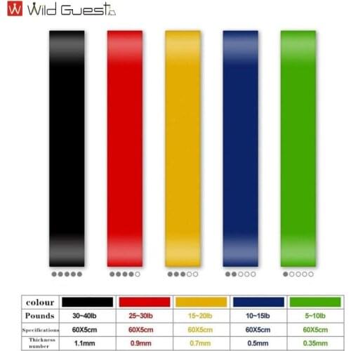 Five colors fitness resistance band Yoga tension band gym rubber band Pilates training elastic equipment