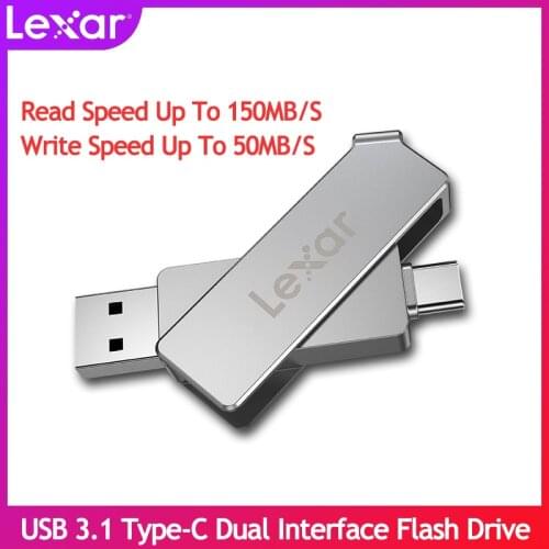 Lexar D30c USB 3.1 Type-C dual interface flash drive 32GB 64GB Pen Drive Reading speed up to 150MB/s USB Flash Drive
