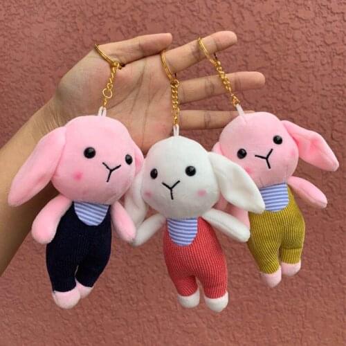 Exquisite popular Cartoon bunny keychain pendant plush creative doll birthday baby soft Soothing doll christmase Couples gift