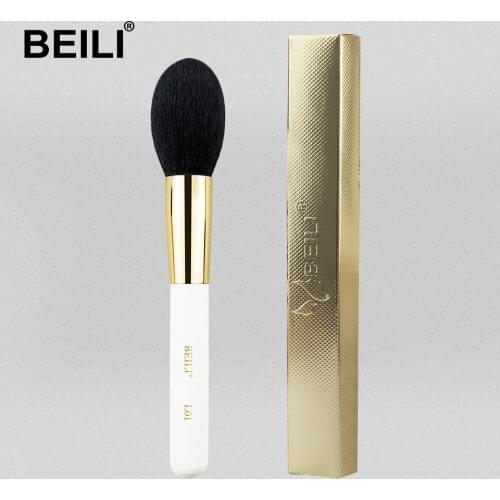 BEILI L01 luxury 1 piece Nano wool fiber Highlight blusher powder Single Makeup Brush Pearl White Handle golden ferrule 2019 NEW