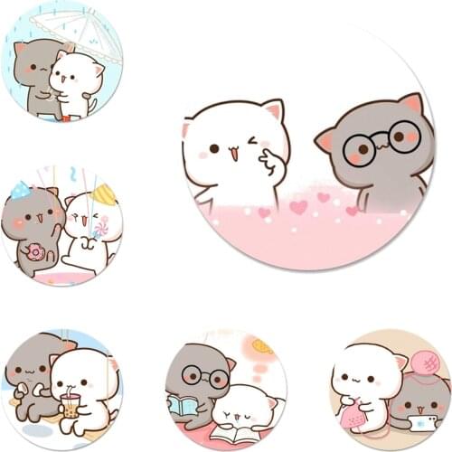 Cute mochi peach cat Badge Brooch Pin Accessories For Clothes Backpack Decoration gift