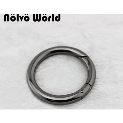 Nolvo World 5-20-100pcs 6 colors 5mm wire 1-3/8 inch cicrle sewing strap connector hanger spring gate ring carabner rings
