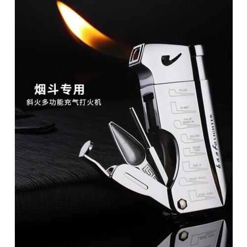 Multifunctional Gas Inflatable Flame Lighter Cigarette Pipe lighter Cigar Lighter Smoking Gift Package