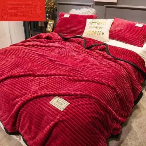 Soft Fluffy Striped Flannel Blankets For Beds Cartoon Coral Fleece Plush Throw Winter Bed Linen Sofa Cover Bedspread Blankets