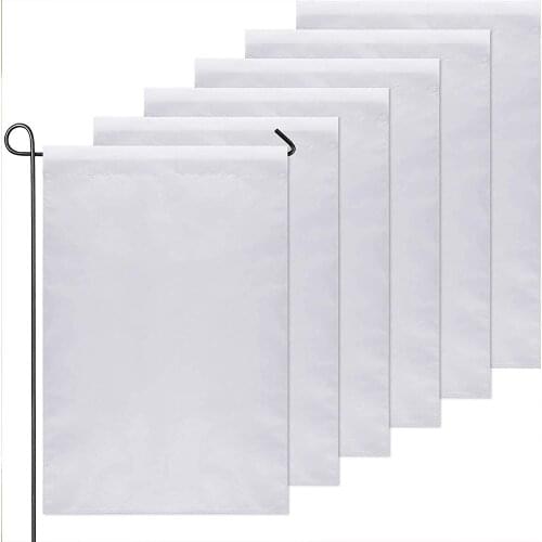 Solid White Blank Garden Flag Single Fabric Plain White DIY Flags,Party Yard Outdoor Home Decoration 12"x 18" 30x45cm