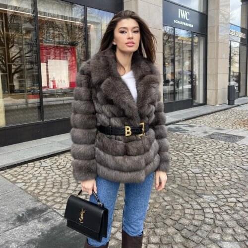 TOPFUR 2021 New Real Fox Fur Coat Natural Fur Turn-down Collar Imitation Sable Fashion Winter Thick Warm Fluffy Slim Fur Coat