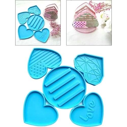 5 Pcs/Set Coffee Tea Cup Stand Holder Epoxy Resin Mold Table Mug Mat Coaster Silicone Mould DIY Crafts Decoration Casting Tools