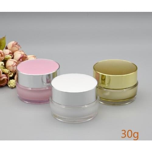 5g 10g 20g 30g White Pink Gold Empty Refillable Cream Acrylic Jar Plastic Cosmetic Packaging Bottle for Makeup Product 10pcs/lot