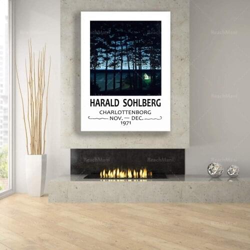 Reprint of a 1971 Vintage Norge exhibition Poster for works by Harald Sohlborg