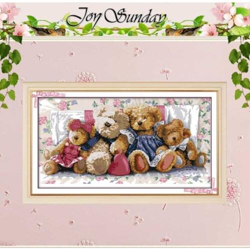 Bear Family(1) Patterns Counted Cross Stitch 11 14CT Cross Stitch Sets Wholesale Chinese Cross-stitch Kits Embroidery Needlework
