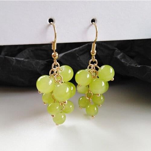 Lovely Design Purple Beads Grape Drop Earring For Woman Jewerly Earrings