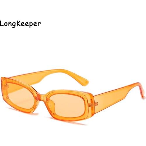 Small Frame Clear Orange Sunglasses Women 2020 Travel Rectangle Cat Eye 90s Sun glasses Vinatge Brand Oculos De Sol Feminino UV