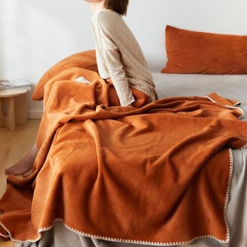 Warm Thick Blanket Cover Winter Double Autumn Plush Nordic Fluffy Comfy Soft Blanket Beds Mantas De Cama Household Goods DG50B