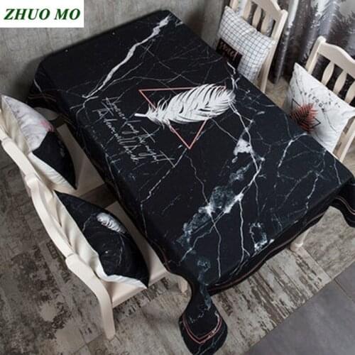 High quality Marble pattern waterproof christmas tablecloth For Kitchen Dining white plaid Table Cover New Years tablecloth