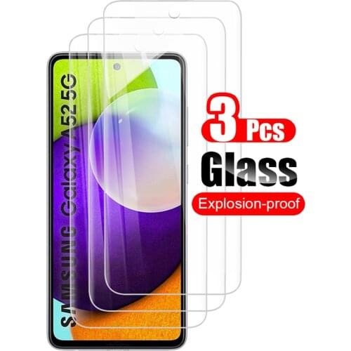 3Pcs For Samsung Galaxy A52 Tempered Glass Screen Protector For Samsung Galaxy A52 5G Protective Glass Screen Guard 9H Clear