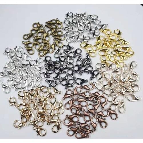 100pcs Lobster Clasps for Bracelets Necklaces Hooks Chain Closure Findings Accessories For Jewelry Making Wholesale
