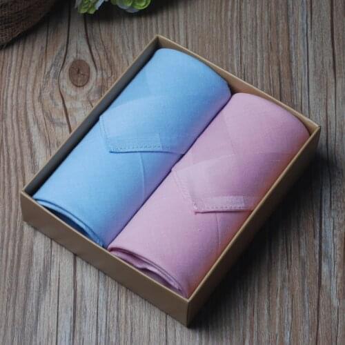 2pcs/set Womens Cotton Handkerchiefs 100% Cotton Sweat Absorbing Solid Color Handkerchiefs for Women 11Items