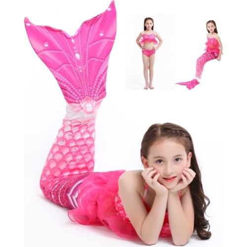 Girl Mermaid Tails Flippers Mermaid Costumes Kids Mermaid Dress Girl Mermaid Party Cosplay Costumes Mermaid Bikini with Monofin