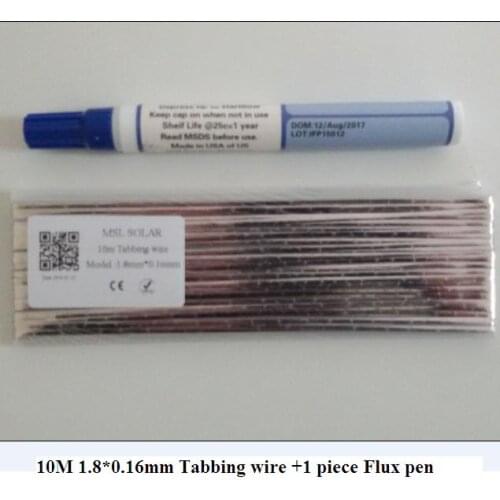 10meters 1.8mm*0.16mm Solar cell Tabbing wire Solder strip + 1 piece Flux pen Kester 951 DIY solar panel Spare parts
