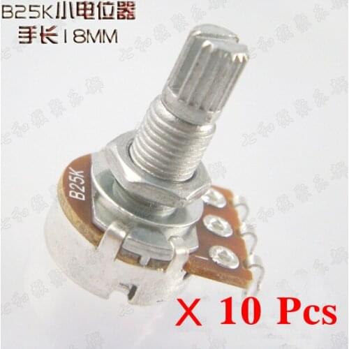 10 pcs B25k long Split shaft 18mm ELectric Bass Guitar Volume Tone Pots Audio Tone Switch Potentiometer