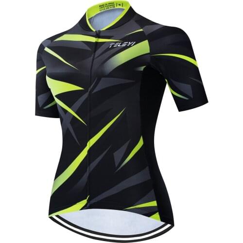 2021 TELEYI Summer Cycling Jersey Women Short Sleeve MTB Bike Jersey Shirt Quick Dry Pro Team Bicycle Clothing Maillot Ciclismo