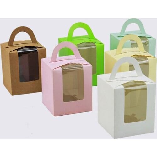 50 pcs Lovely Green Happy Everyday Spot Macarons Box Cake Box Chocolate Muffin Biscuits Box for Cookie Package