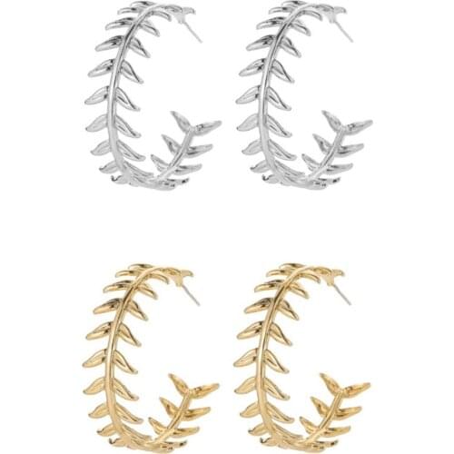 Big Circle Earrings Boho Fashion Earrings Jewelry Elegant Leaf Earrings For Women Daily Jewelry