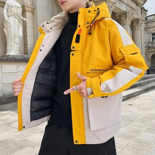 BROWON Mens Brand Clothing Mens Jackets and Coats Couple Thick Coats Padded Casual Hooded Thermal Parka New Men Winter Jacket