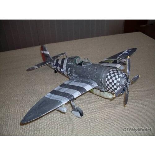 DIYMyModeI Us p47d-25 fighter DIY Handcraft Paper Model KIT Handmade Toy Puzzles Gift Movie props