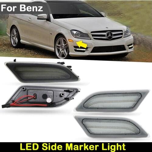 For Benz C-Class W204 C250 C300 C350 C63 AMG Car Front Amber LED Side Marker Lamp Turn Signal Light