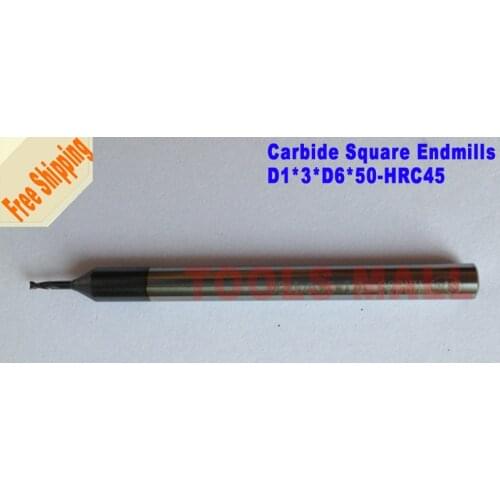 5pcs D1mm Tungsten Carbide Square Endmills 2 Flutes HRC45 Milling cutters CNC Spiral Router bits Endmill cutter